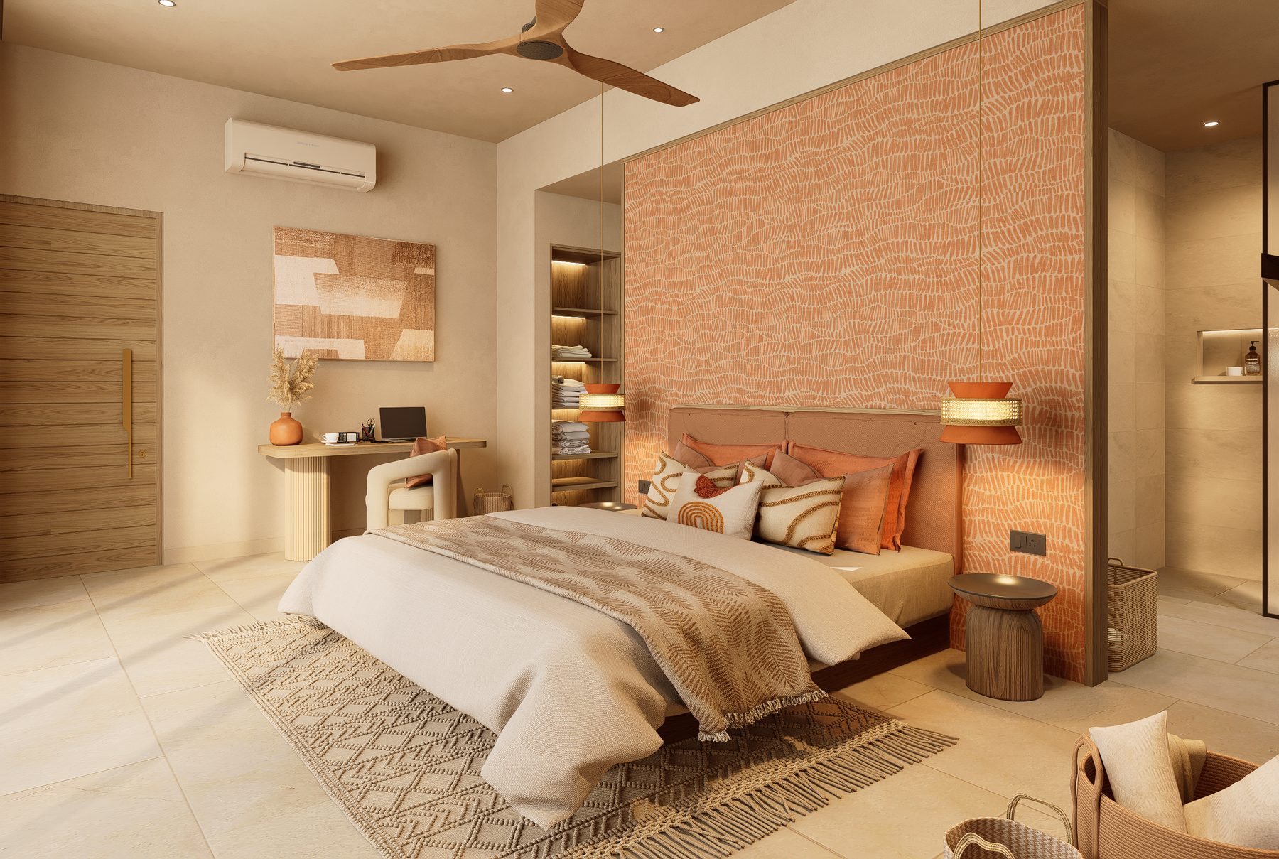 Bedroom inside a Pacific Noma villa